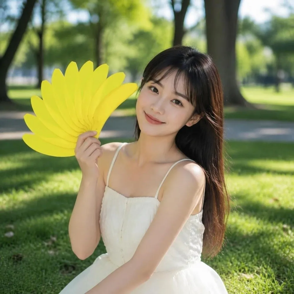 Creative 3D Printed Banana Shaped Folding Fan Handmade Art Artistic Decor Handheld Fan Portable Plastic Cooling Fan Party Favor