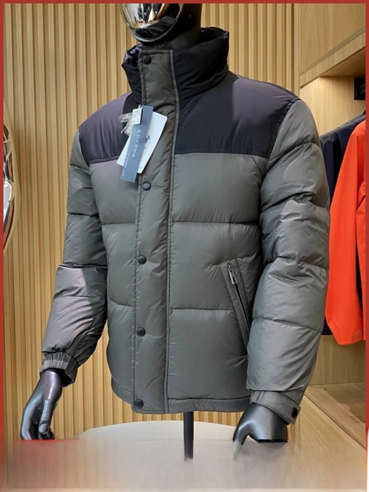 Casaco masculino de inverno com gola quente Jaet Thi, casaco de fibra de poliéster para uso diário, tecido de nylon