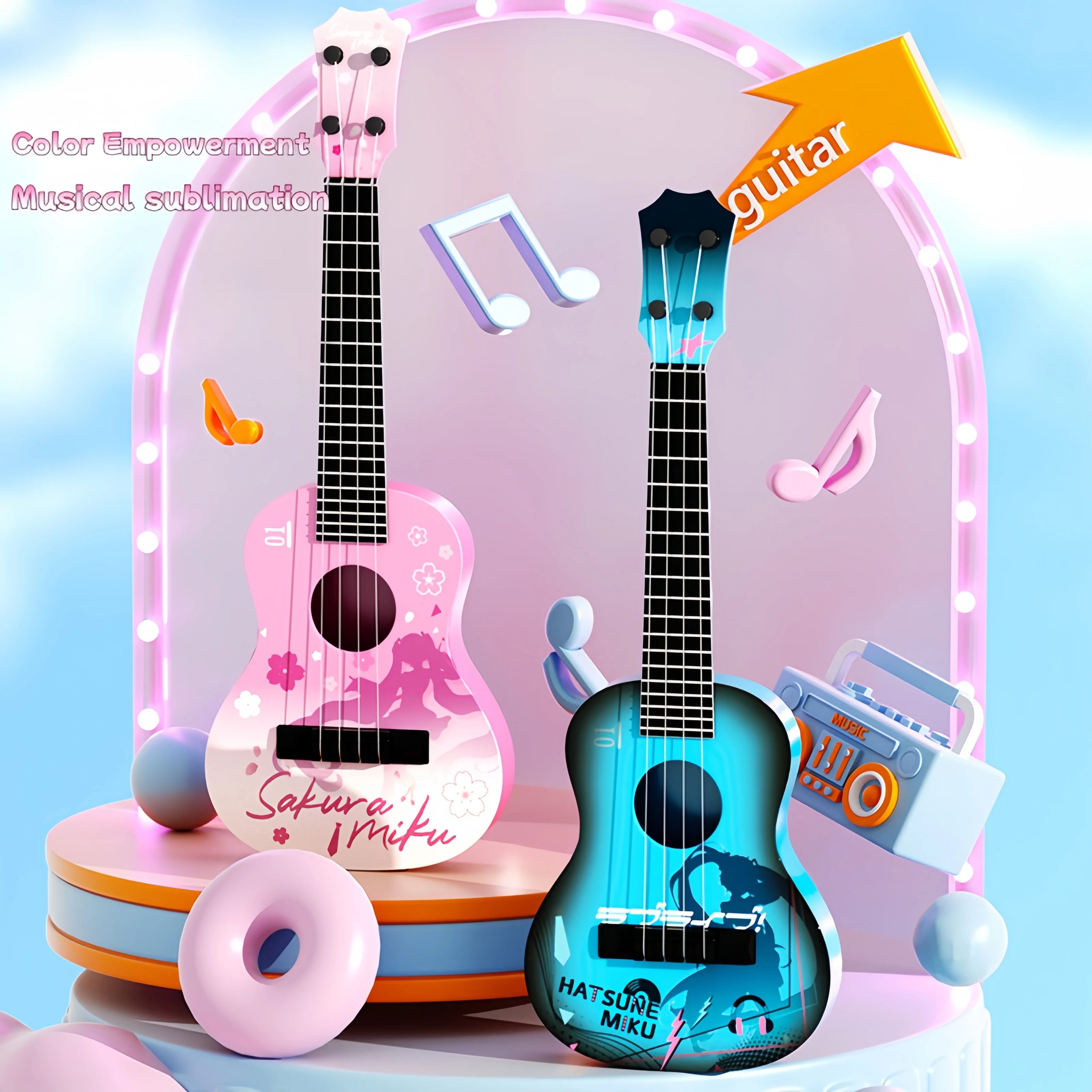 กีตาร์อูคูเลเล่สำหรับผู้เริ่มต้น เครื่องดนตรีสำหรับนักเรียนชายและหญิง