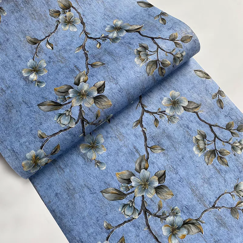 

Американские деревенские обои с цветком виноградной лозы в рулонах, 3D тисненые обои для украшения дома для гостиной, спальни, настенная роспись