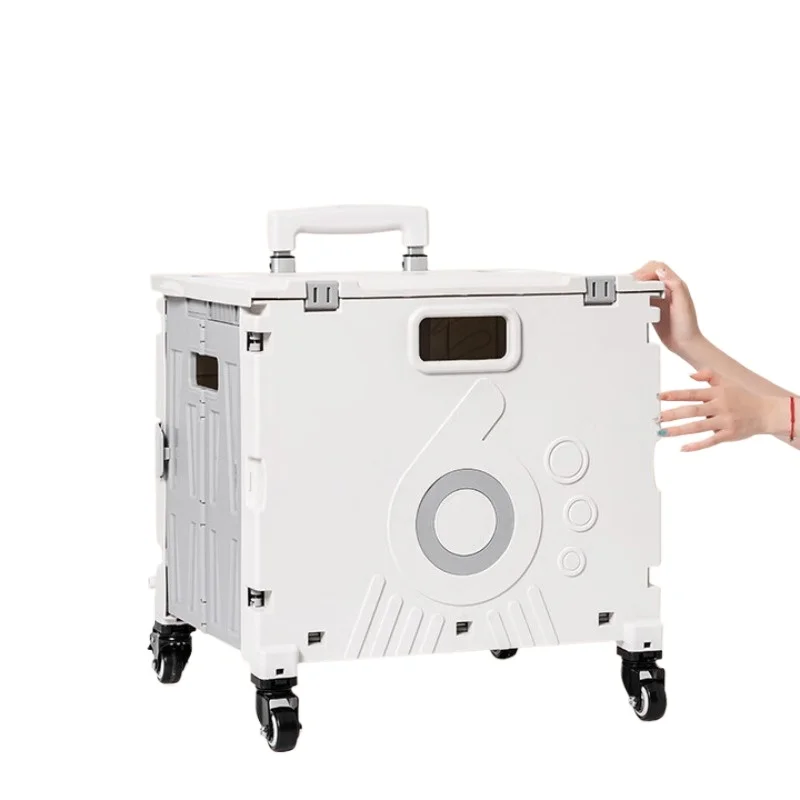 

Folding shopping cart to buy vegetables, hand-pulled cart to pick up express trolley 60L