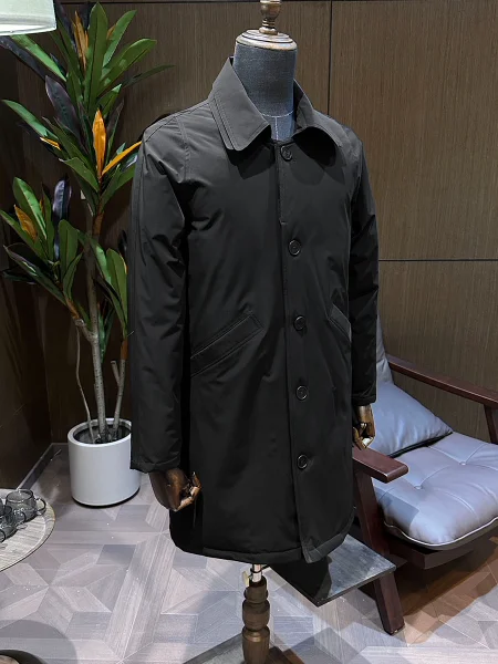 

Мужская пуховая куртка высокого качества с двухслойным воротником, повседневная, белая, средней длины, теплая, модная, городская, ветрозащитная