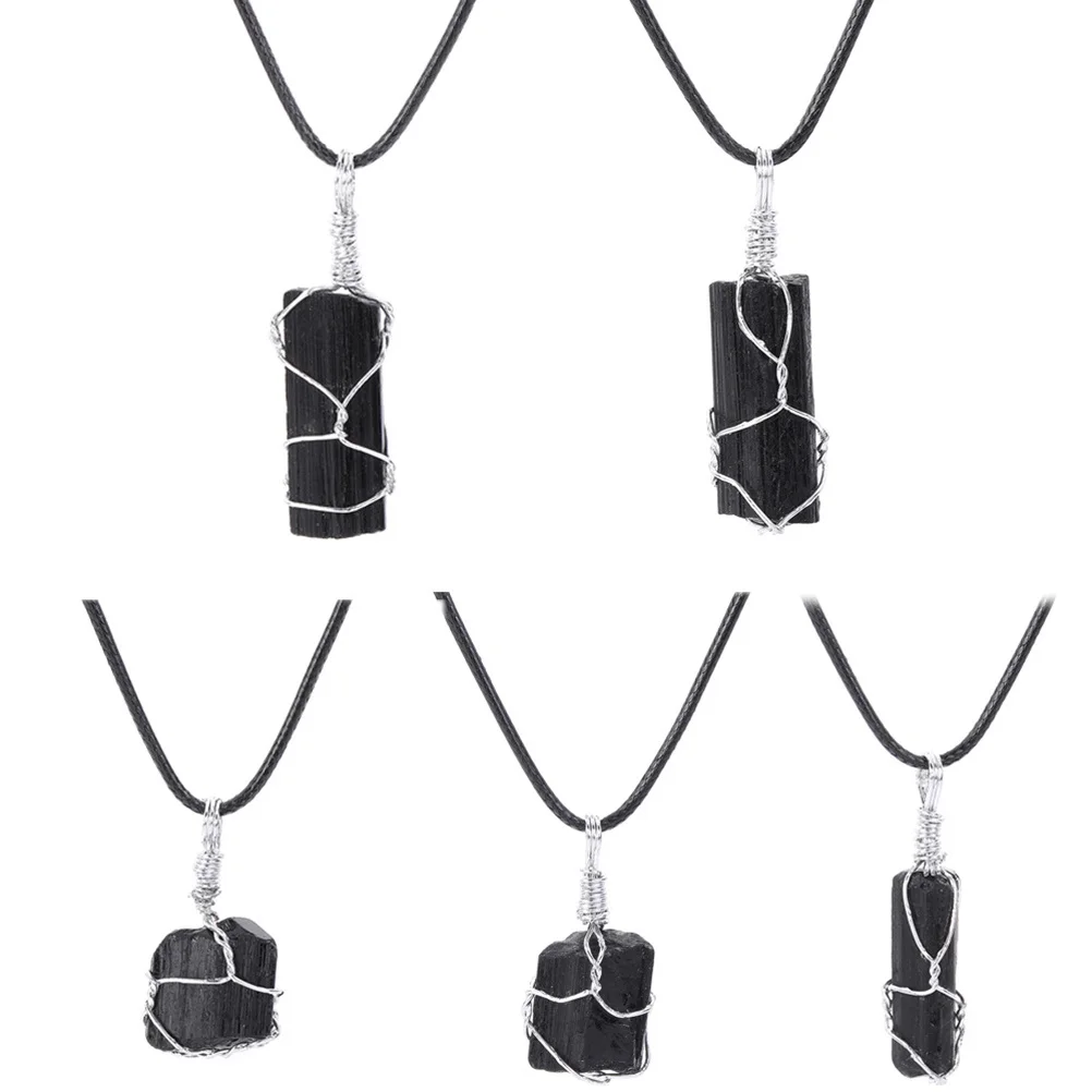 

Winding Shaped Necklace Clavicle Chain Black Tourmaline Choker Fashion Delicate