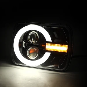 Dönen DRL Hi-Lo ışınından gelen sinyalle far LED'i, Toyota Kamyonetiniz için sis farları, Kamyon, Jeep Wrangler YJ Cherokee XJ, Nissan 240SX, 5x7 inç Far için en iyi 10 satış, jeep xj, - №9