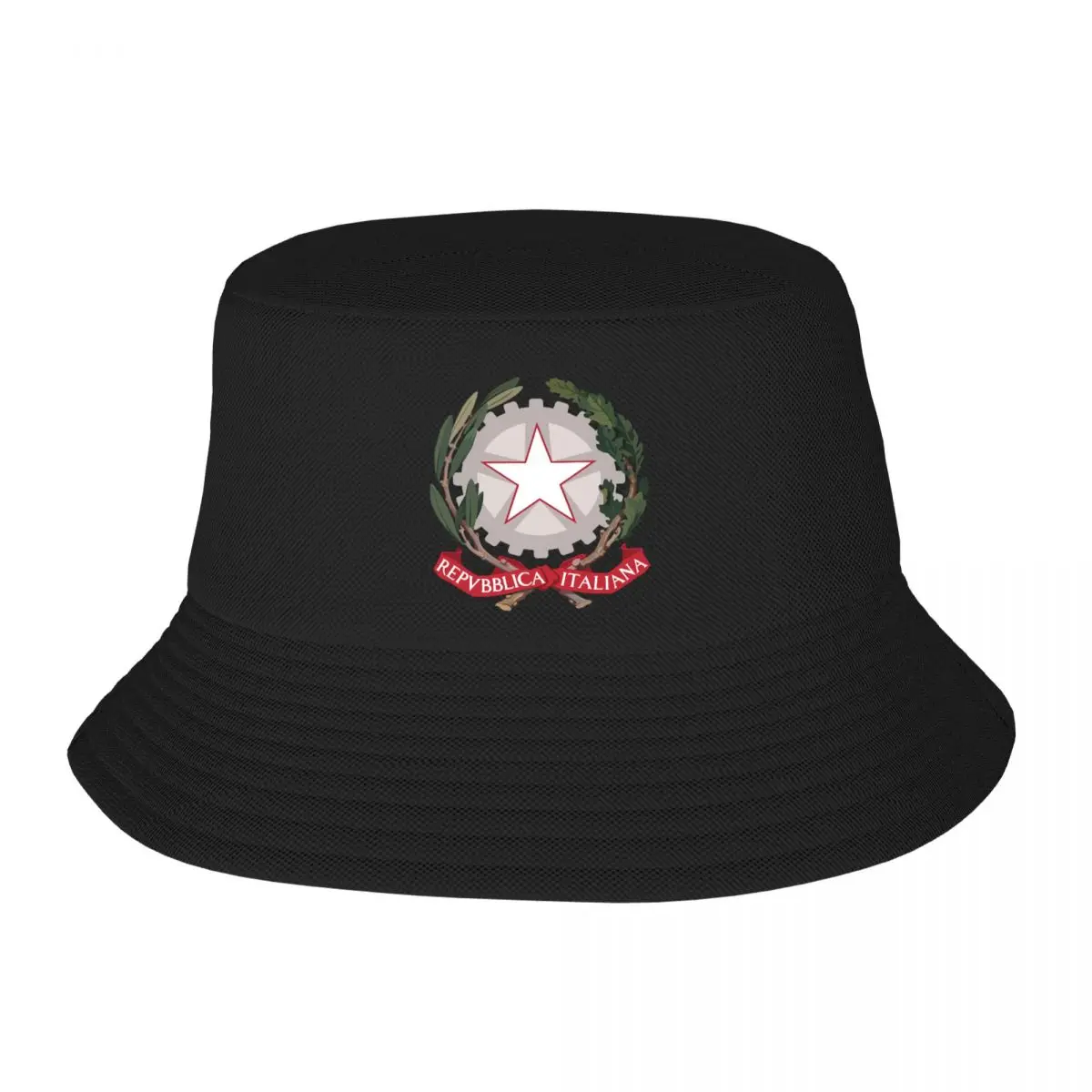 Custom Unisex Emblem Of Italy Bucket Hat Travel Beach Italian Flag Summer Camping Hat