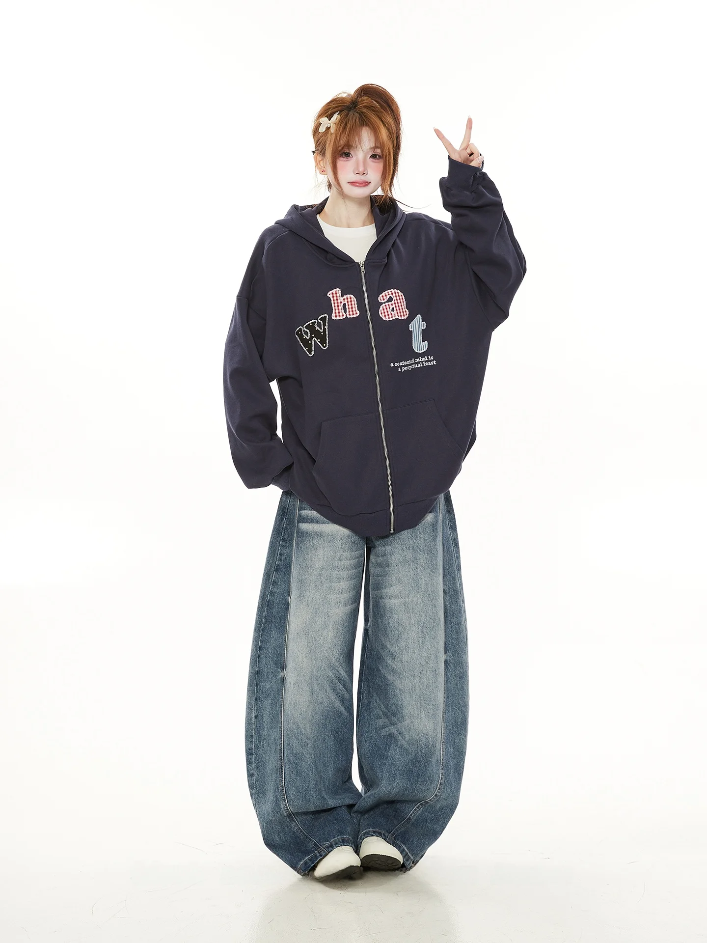 

Стильная американско-корейская толстовка с вышивкой и нашивками в виде букв, женская, весна-осень, молодежная, уникальная, открытая кофта-кардиган