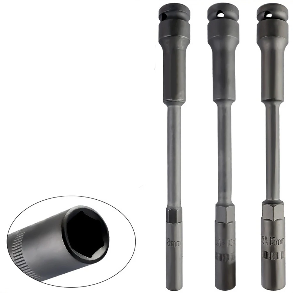 8-19mm Extra Long Socket Hex Nut Socket Wrenches Automobiles Repair Tools 1/2 Interface Wrench Extension Bar Hand Tools