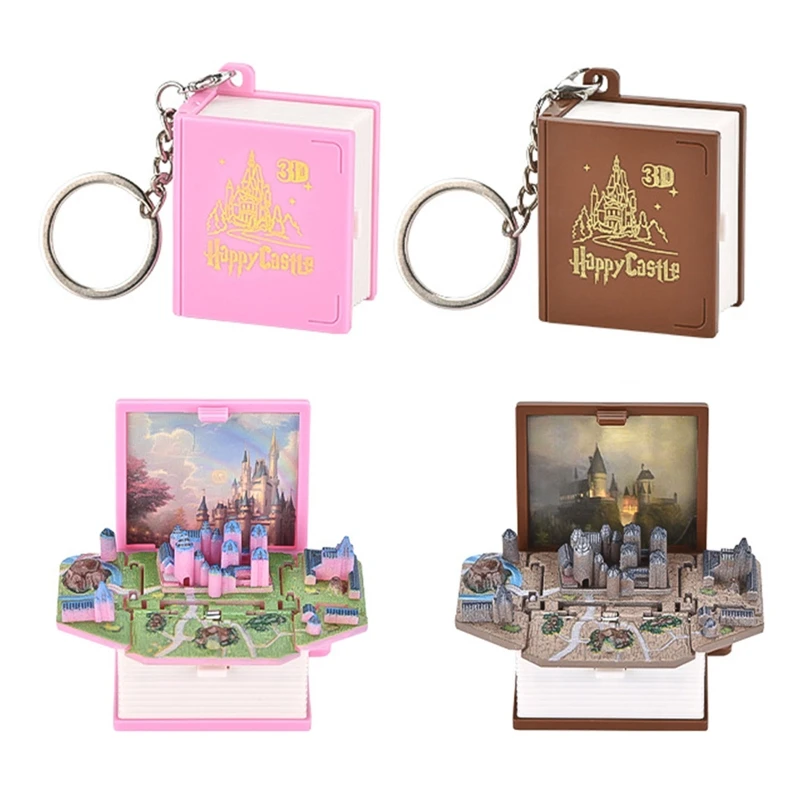 

Fast Reach 3D Mini Stereo Castle Book Keychain Anxiety Stress Relief Castle Sensory Birthday Gift Backpack