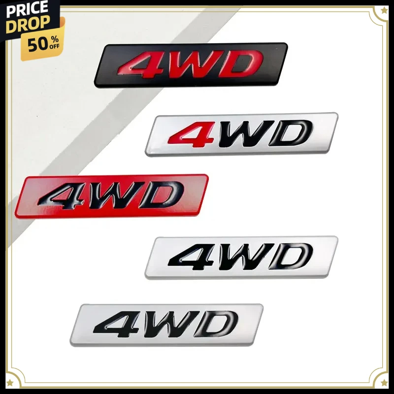 

3D Metal 4WD Car Side Fender & Rear Trunk Emblem Badge Sticker car accessories for 4X4 Off-Road SUV - Vehicle Logo Decal