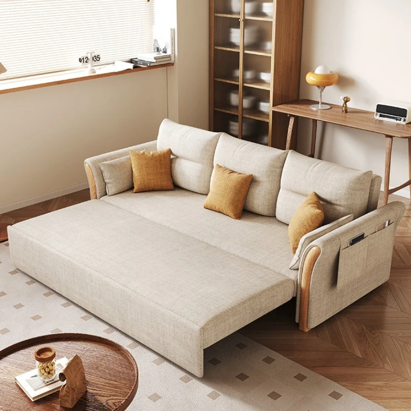 Japanese-style foldable office sofa dual-purpose multifunctional wood folding sofa variable bed woonkamerbanken office furniture