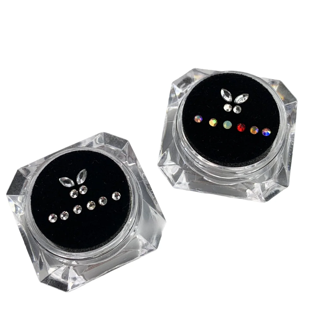 3/10pcs Tooth Rhinestone Decoration Gem Kit with Rhinestones Heart Cross Shape Design Teeth Decoration Ornament Box Set image 3