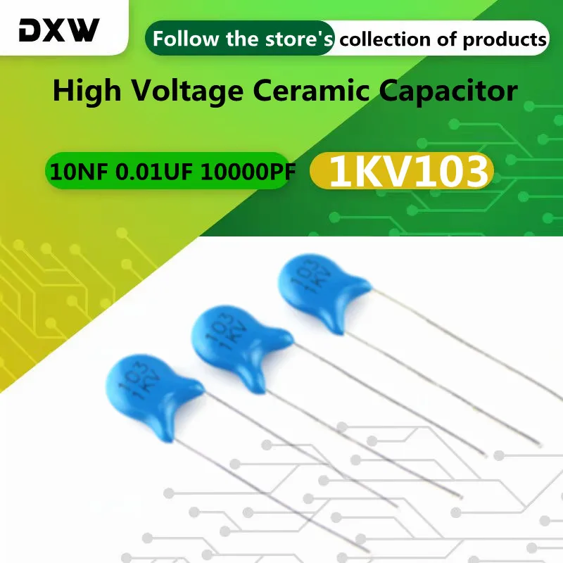 20-100pcs/Lot 1KV103 10NF 0.01UF 10000PF High Voltage Ceramic Capacitor