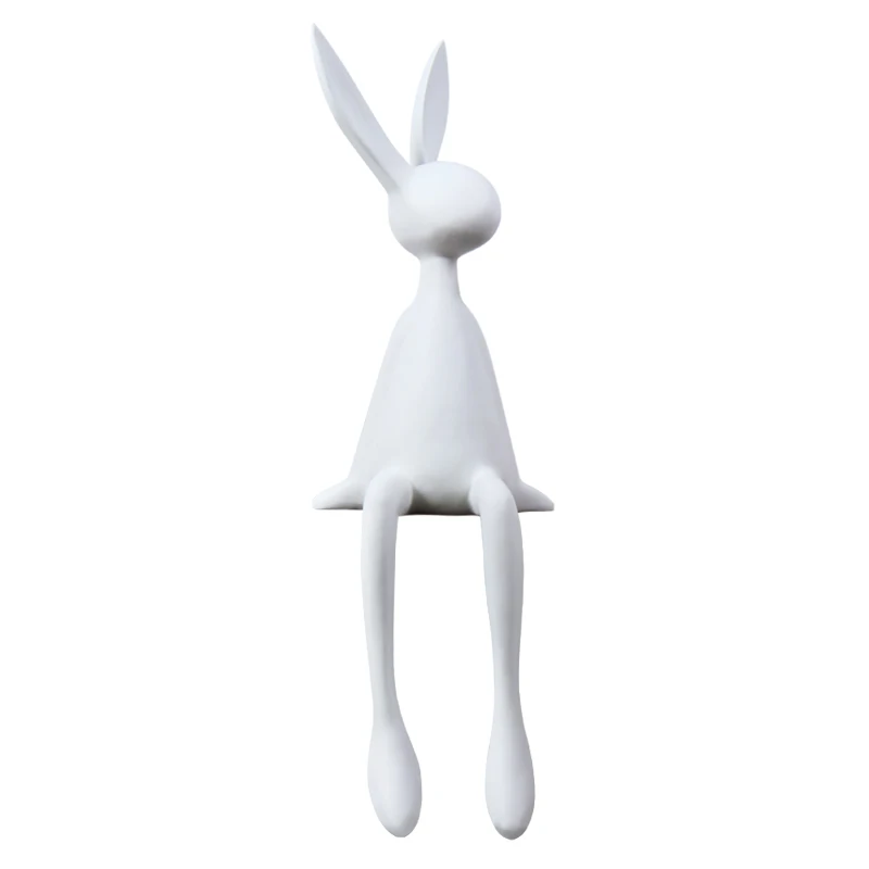 Sitting Rabbit Living Room Desktop Big Decorations Creative Hallway Decoration Open Grid Bookshelf Decoration