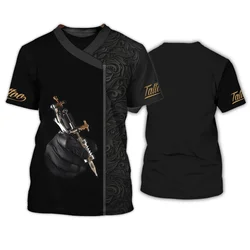 Summer Men Tattoo Artist Tattoo Artist 3d Printed T-Shirt Casual Fashion Street Baggy Plus Size O Collar Short-Sleeved Top
