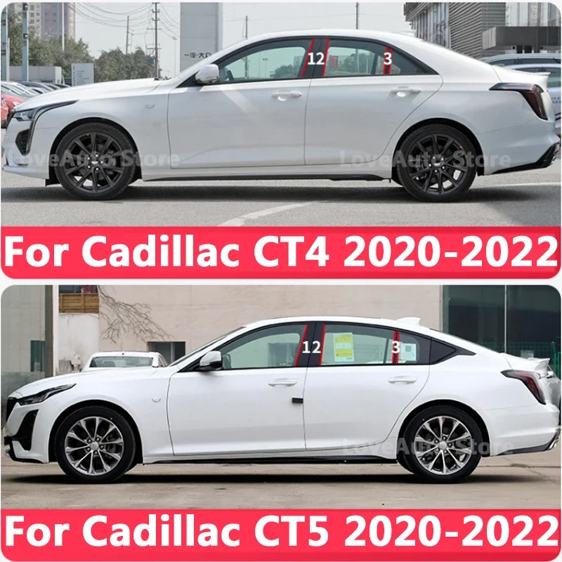 

For Cadillac CT4 CT5 2020 2021 2022 Car Window Central Column B C Pillar Cover Trim Sticker Exterior Frame Accessories