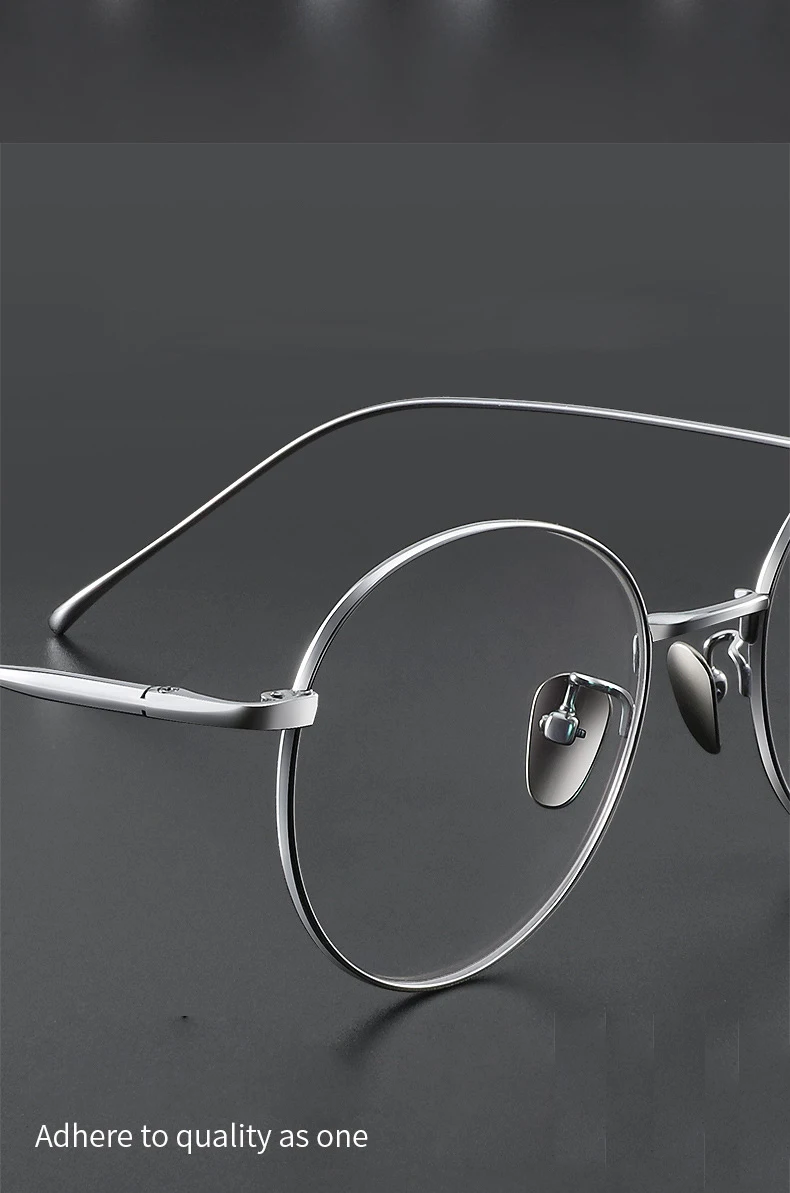 Ultra Licht Titan Brillen Mode Retro Runde Brillen Kleine Größe Hyperopie Myopie Optische Verordnung Rahmen Mann Frau – Detail 7
