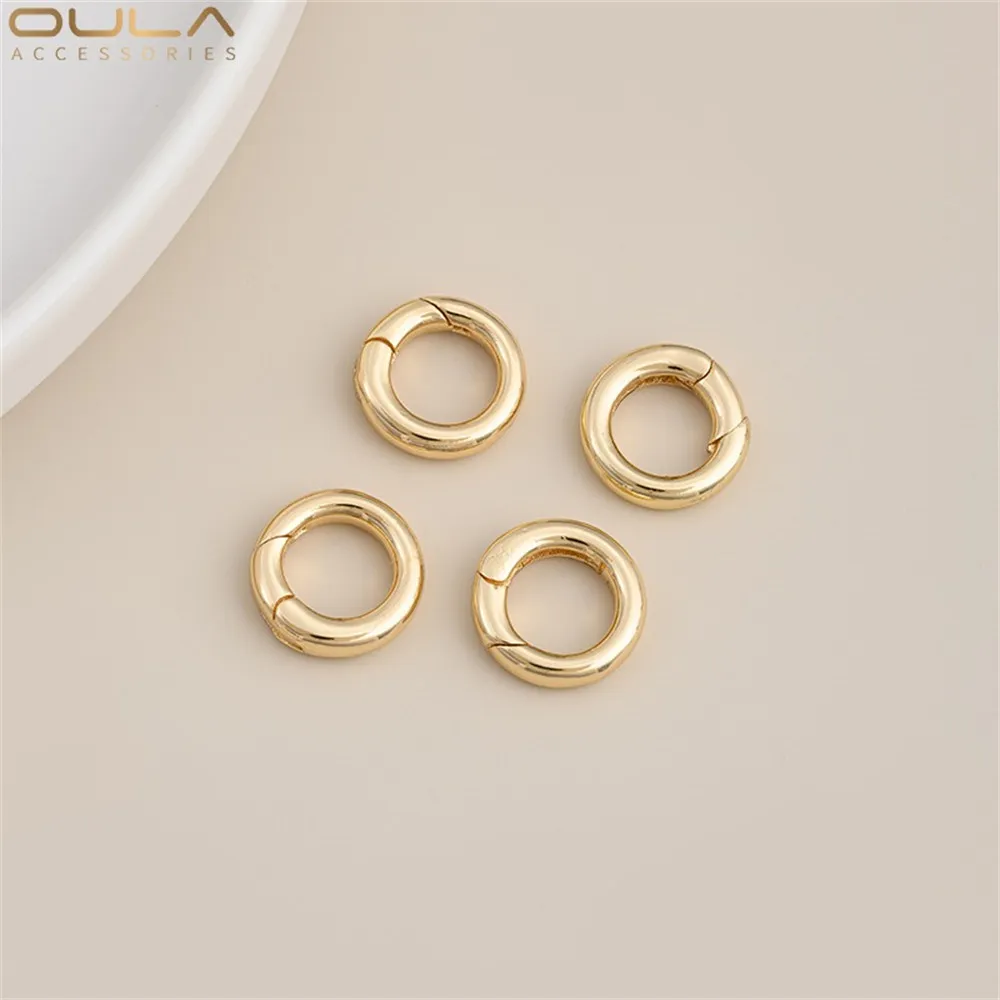 

1pcs Color-preserving Universal Buckle, 14K Gold-plated Round or Oval Spring Buckle, Diy Pearl Chain Lobster Button Accessory