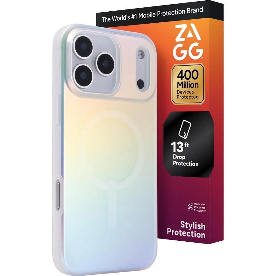 

Чехол Milan Snap для iPhone 17 Pro Max — усиленный переливающийся графеновый чехол для телефона с защитой от падения, текстурированный 13 футов/4 м