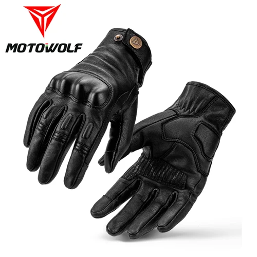 Guantes de cuero impermeables Para motocicleta, Guantes de ciclismo para carreras de Motocross, transpirables, 이 Guantes Para Motos moto