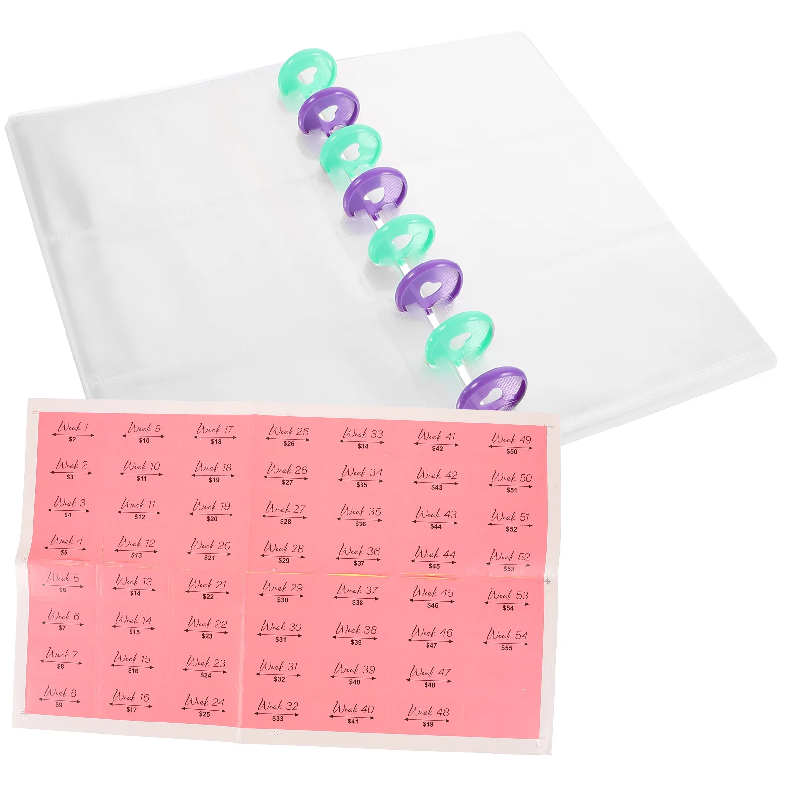 حافظة تحدي التوفير، منظم الميزانية، الحقائب النقدية، المفكرة لتخطيط الأهداف المالية، مجلد تحدي التوفير