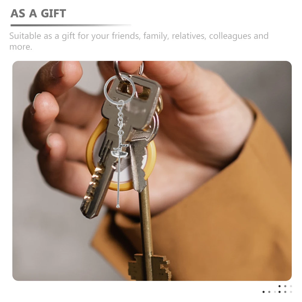 

2pcs Decorative Keychain Metal Bag Pendant Wear-Resistant Hanging Fencing Key Accessory Tiny Portable Chic Small Fake Pendant