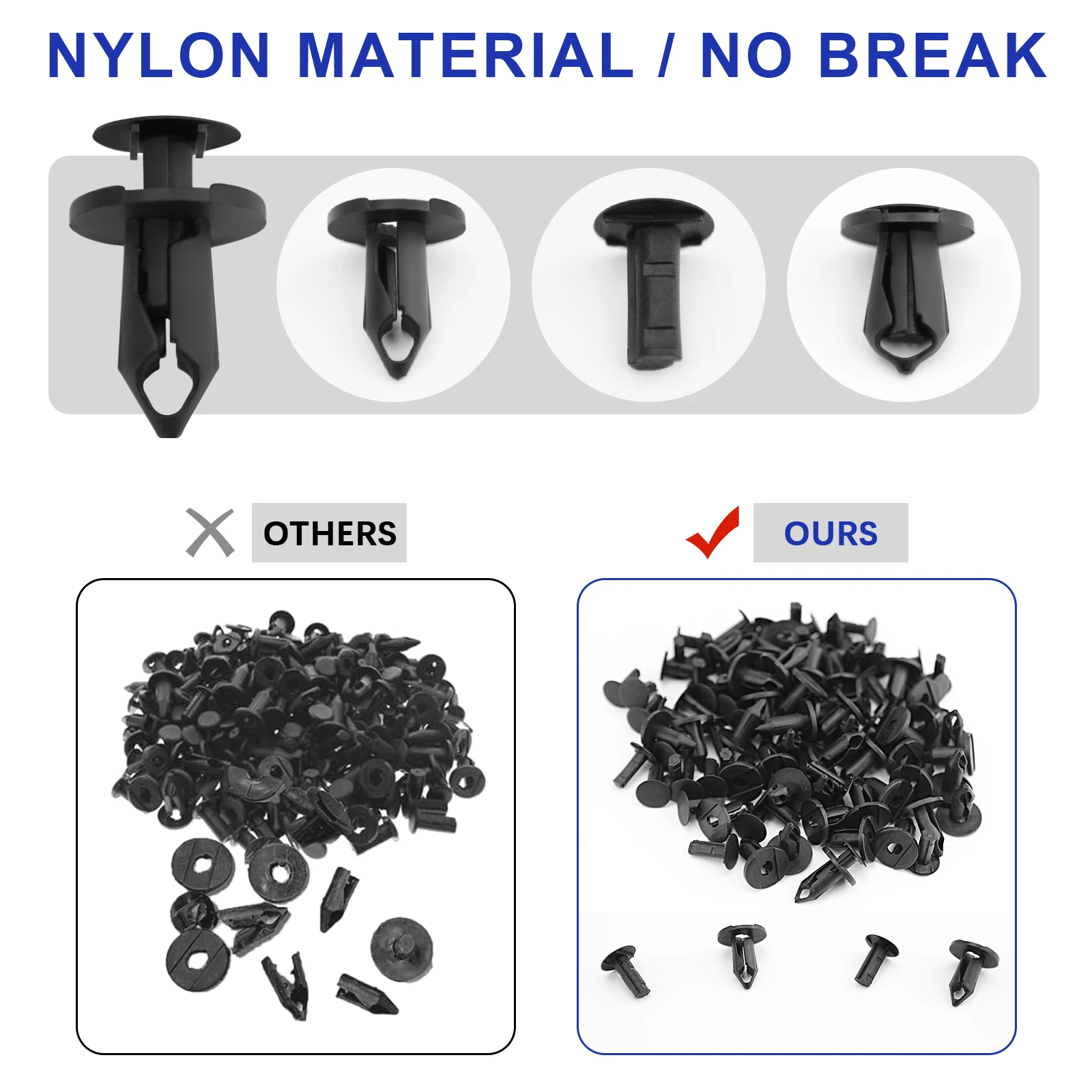 Clips de garde-boue RiSALE UTV RL pour moto, clips de garde-boue M6 M7 M8, goupille de poussée 7661855, attache de retenue pour ycine, Honda Kawasaki Suzuki Yamaha, agglomx