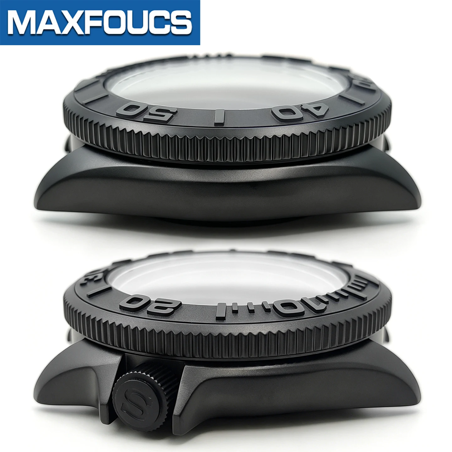 MM300 SKX 3.8 Uhrengehäuse-Set Schwarz Matt Passend für NH35/NH36/NH34 MOD Uhrengehäuse-Teile Saphirglas-Einsatz Lünette Maßanfertigung – Detail 8