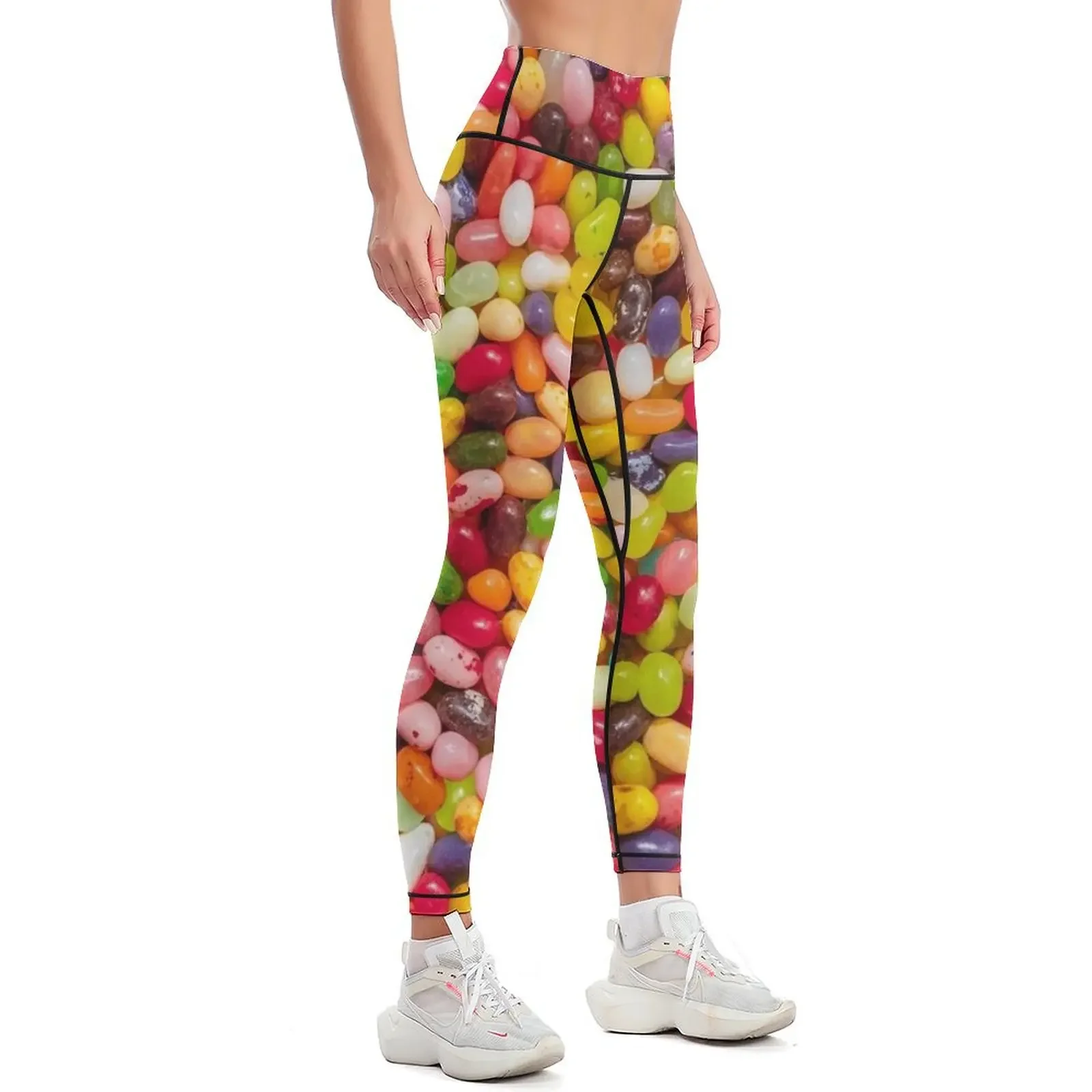 Gourmet Jelly Bean Pattern Leggings Leginsy push up high waist Female legging pants Womens Leggings