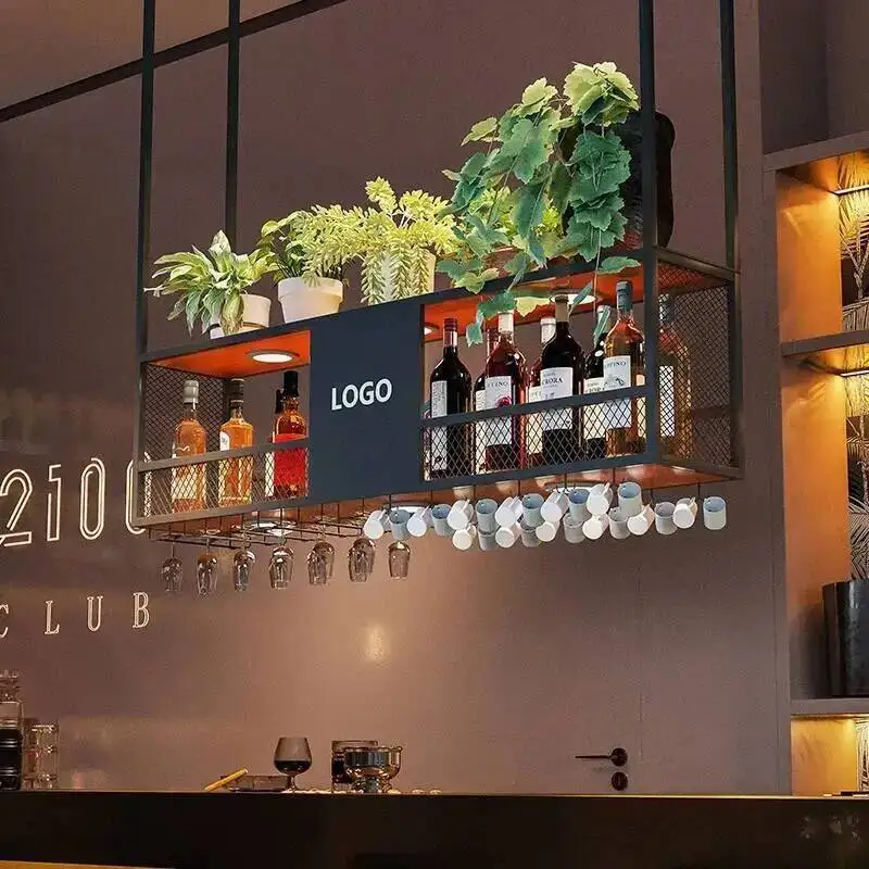 Kitchen Hanging Storage Wine Cabinets Bar Liquor Club Inverted Drink Wine Rack Small Commercial Modern Stockage Vin Furniture