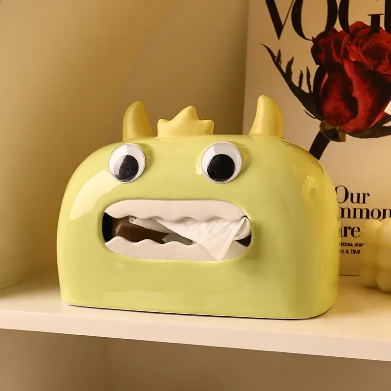 Little Monster Tissue Box Cute Funny Tissue Case Holder Facial Napkin Storage Box Nordic Home Living Room Desktop Decor Gifts