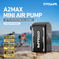 CYCLAMI A2 MAX 150 PSI Mini Electric Air Pump Portable Bicycle Cordless Air Inflator Presta Schrader Valve Outdoor Road MTB Bike