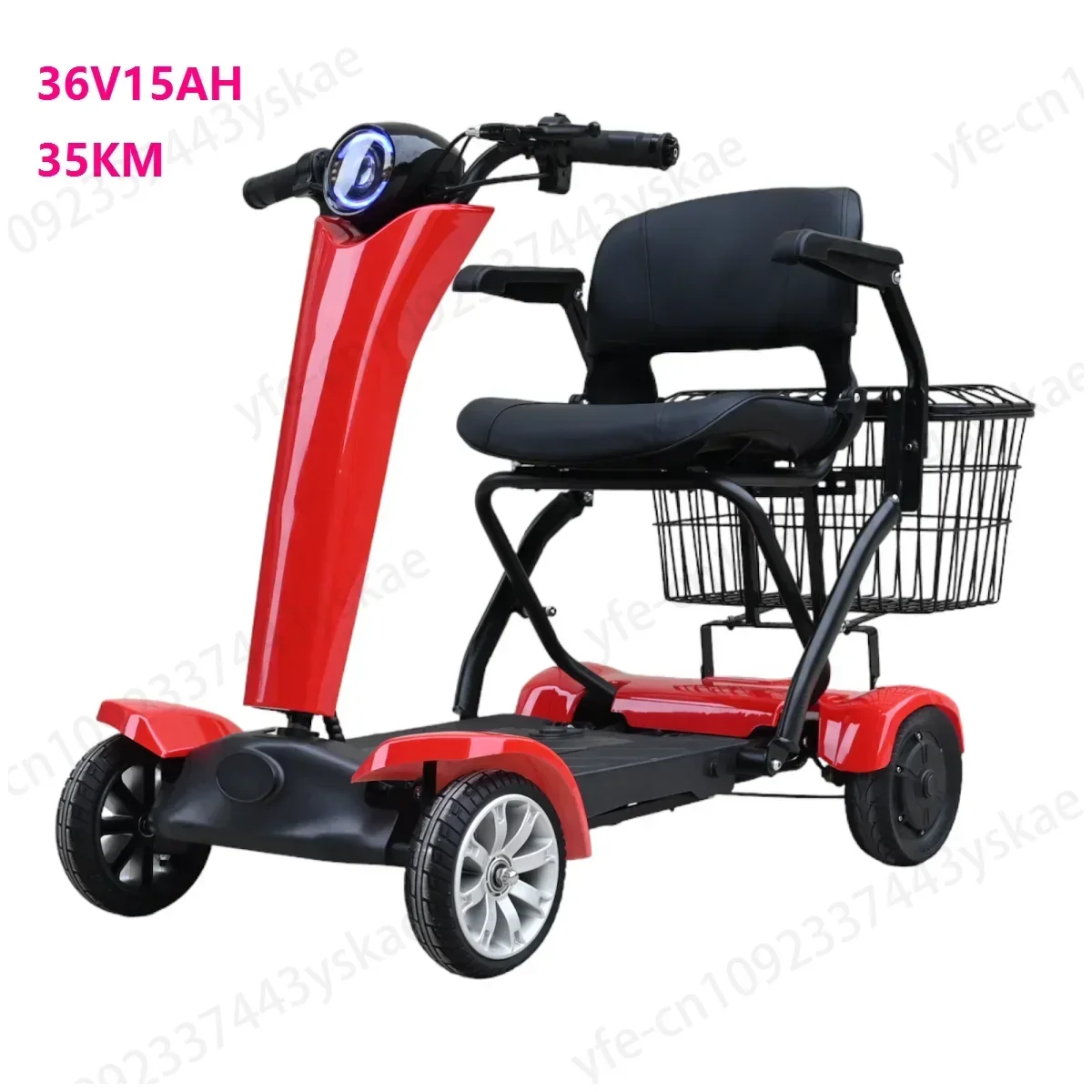 Removable Battery Four Wheel Light Weight Foldable Disability Mobility Scooters Electric 4 Wheel Disabled