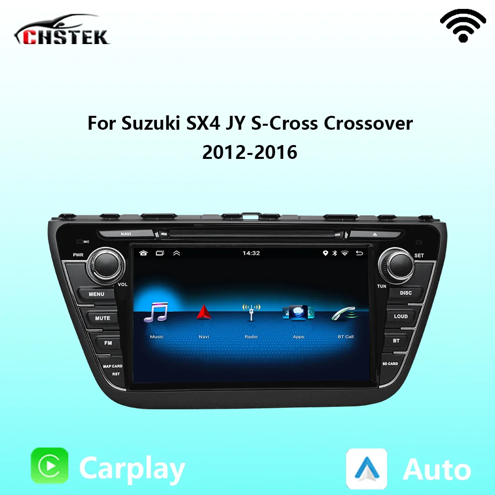 CHSTEK Radio de coche 8 "estéreo Carplay para Suzuki SX4 s-cross JY Crossover Chevrolet Ecuador Bluetooth navegación WIFI Android Auto