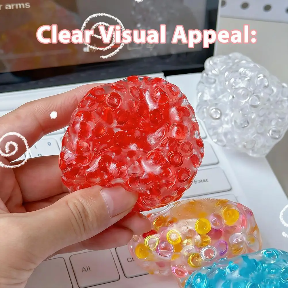 Formbare Vakuum-Quetschbälle Eisperlen-Quetschspielzeug Superweicher Stressabbau-Geräuschball Desktop-Quetschspielzeug Geburtstagsgeschenk