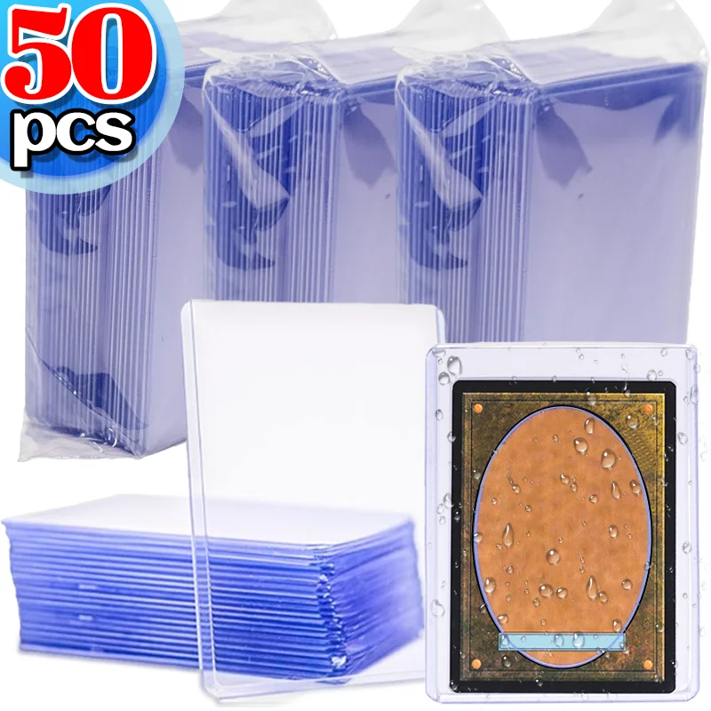 

10-50 шт., прозрачные рукава для карт из ПВХ, верхние загрузчики, жесткие пластиковые защитные сумки для хранения карт, держатели, чехол для коллекционных карточек, оптовая продажа