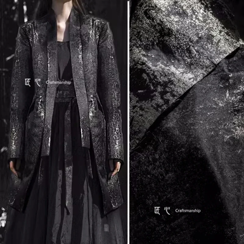 Costume Designer Double-sided Gradient Jacquard Fabric Chinese Style Polyester Silver Line Material Wholesale Cloth Diy Sewing