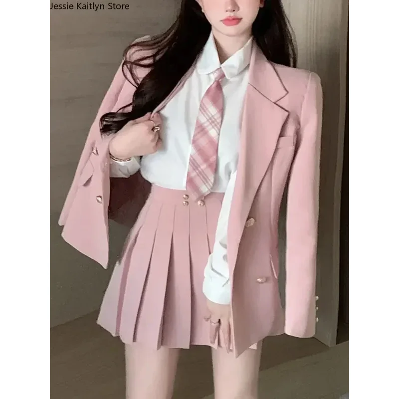 

Японский студент JK, корейская мода, милые пиджаки, школьные девушки, сексуальная кавайная мини-плиссированная юбка, униформа Y2k