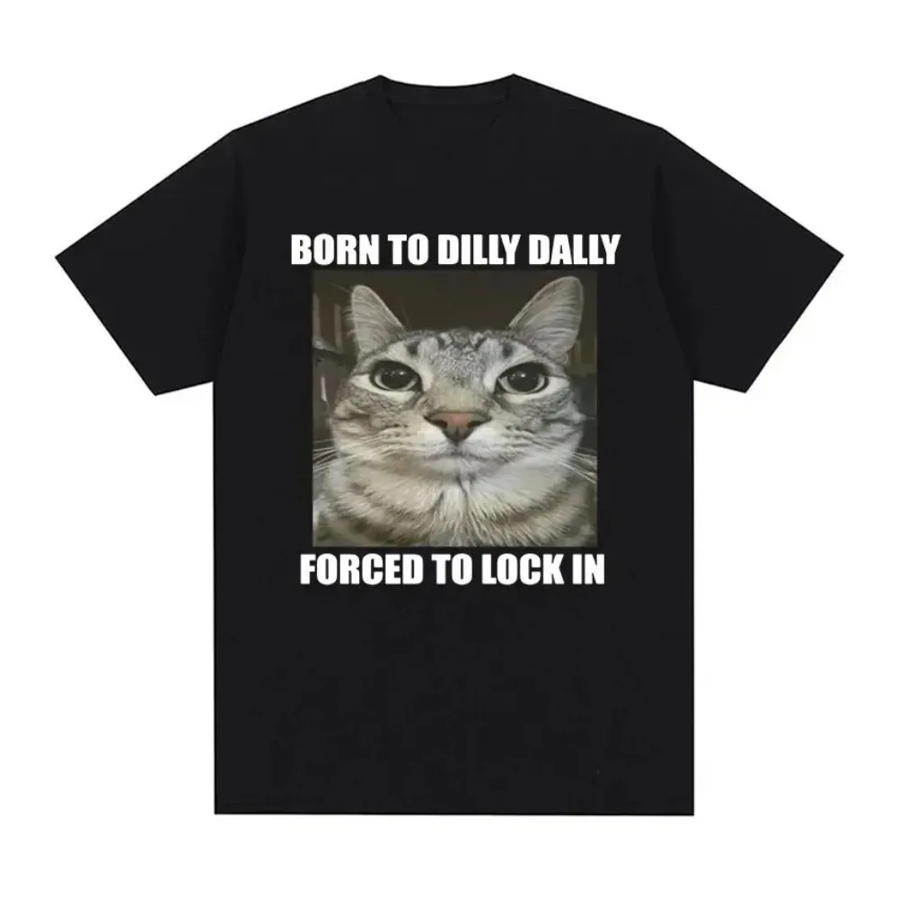 Summer Mens Cute Cat Pattern T-Shirt - Suitable for Both Men and Women - 100% Cotton Material  Fashionable and Trendy Versatile