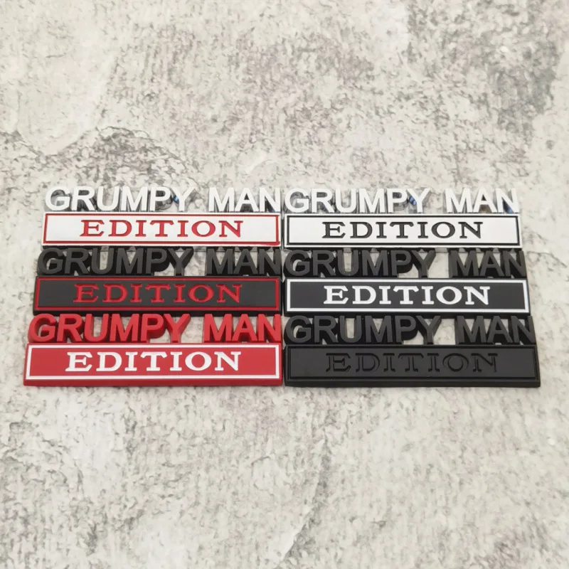 

High-quality Car Modification Metal 3D Stereoscopic Car Stickers GRUMPY MAN EDITION Body Decoration Scratches Cover Car Parts
