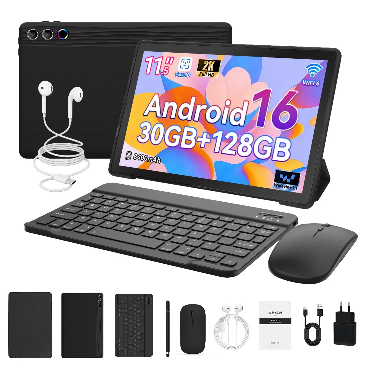 URAO G9L 11.5 inch Tablet Android 15 30GB+128GB+1TB Expand 8400mAh 2K 1200x2000 HD IPS Screen WiFi 6 Dual Camera Widevine L1 GMS