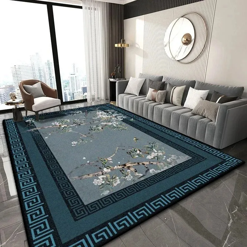 VIKAMA Chinese Classical Non-slip Washable Rug for Living Room Bedroom Entryway Home Decor