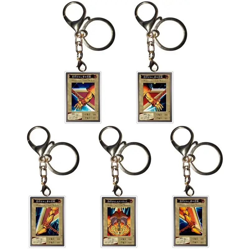 Yu-Gi-Oh! Egyptian God Keychains Exodia Blue-Eyes White Dragon Card Diy Acrylic Action Toy Figures Anime Game Collection Pendant