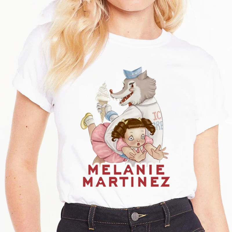 

Женская футболка Melanie Martinez, летняя футболка с короткими рукавами и принтом Melanie Martinez, забавные топы в стиле Харадзюку, женская футболка, уличная одежда