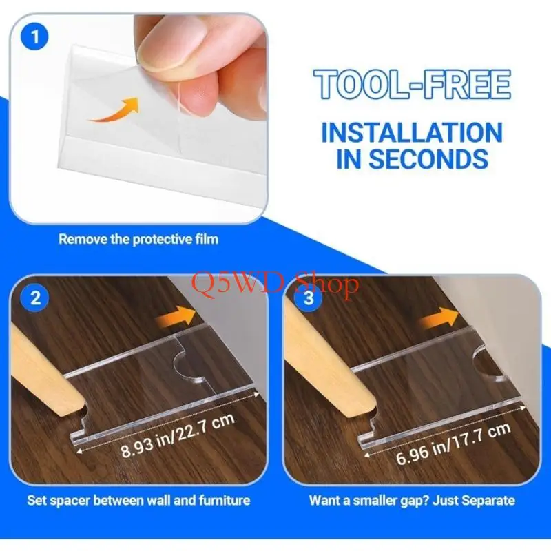 Q5WD High Temperature Resistant Acrylic Wall Spacer Heatproof Wall Spacer Durable Safety Guard Simple Install for Heater
