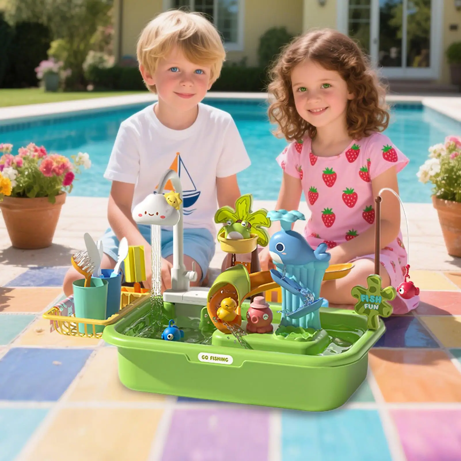 Children's Outdoor Beach Toy Tabletop Water Play Pool Sand PlatformIndoor And Outdoor Multi-Functional Beach Toy for Kids