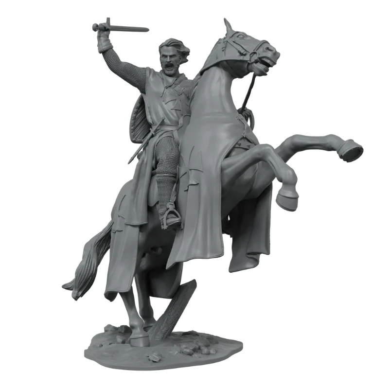 Kit de figurines en résine moulée sous pression, échelle 1/24, 75mm, chevalier ancien templier et guerrier Saracen, jouets miniatures, non assemblés, non peints