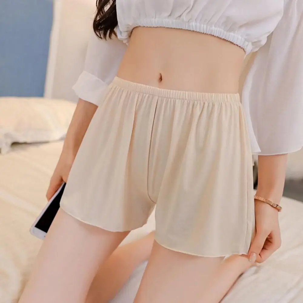 Breathable Loose Thin Silky Sleep Bottoms Women Shorts Plus Size Outwear Summer Safety Pants