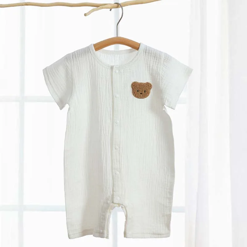 2023 Korean Baby Romper Cotton Long Sleeves Jumpsuit for Girls Boys Cute Bear One-Pieces Clothing Newborn Summer Fall Bodysuits