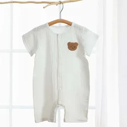 Pelele de algodón para bebé, Mono de manga larga para niña y niño, ropa de una pieza con bonito oso, monos de verano y otoño, 2023