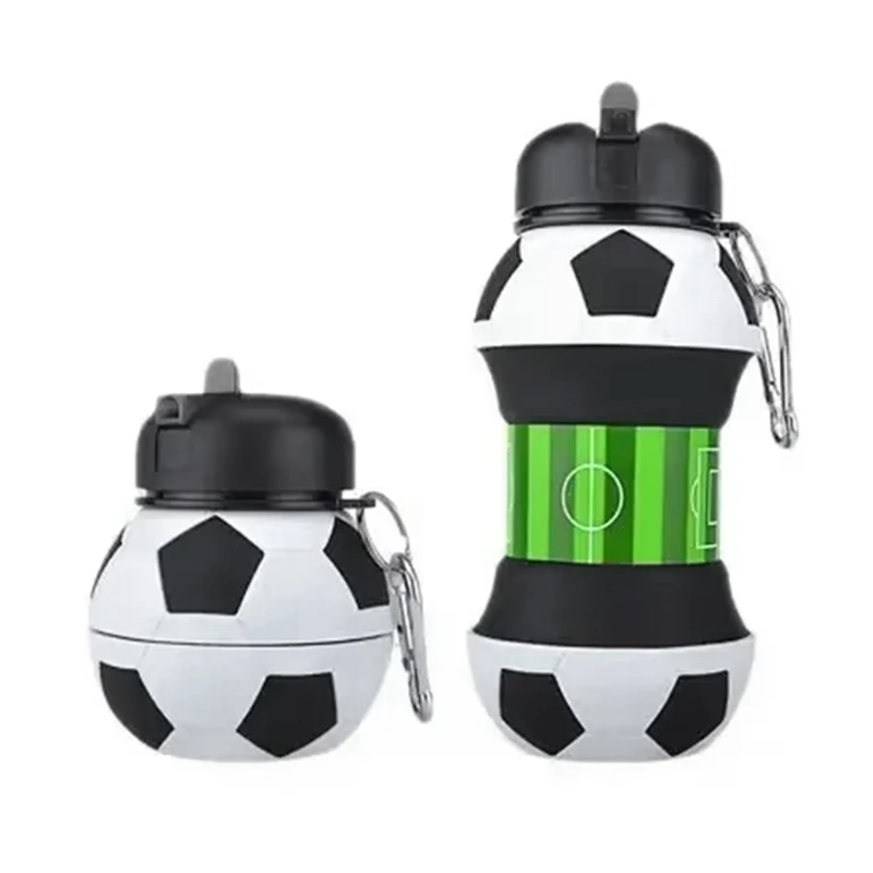 

2PCS Folding Water Cup Outdoor Sports Kettle Household Silicone Creative Portable Anti Fall Leak Proof Kids Water Cup